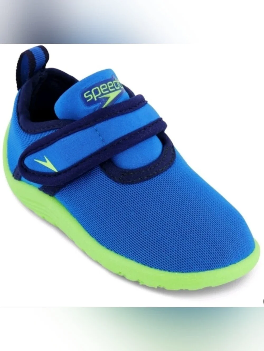 Speedo Toddler Blue and Neon Green Water Shoe - Hook & Loop Closure